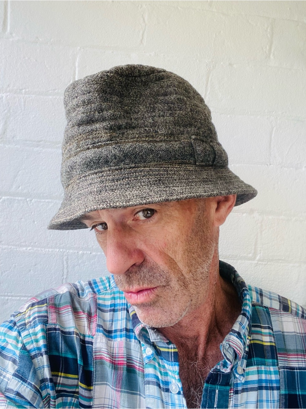 Vintage Irish Wool Tweed Knit Bucket Hat Made In Ireland L